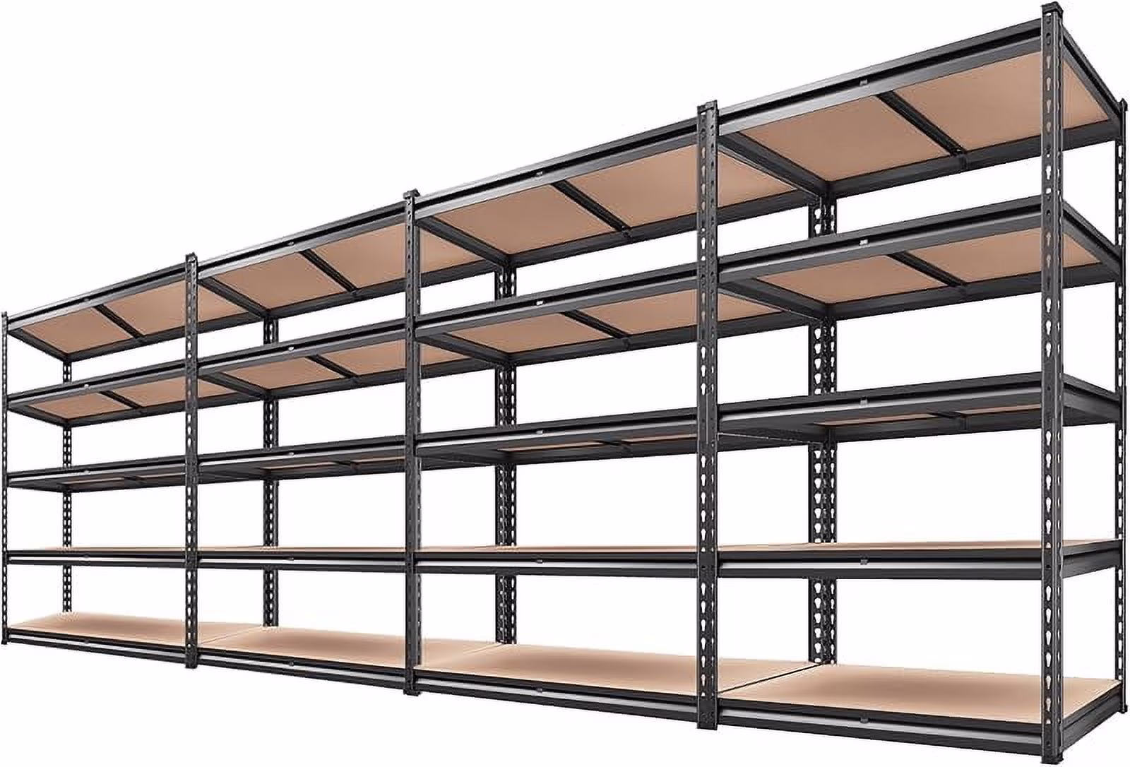 5 Tier Garage Storage Shelves, Industrial Style, 72"H x 35.5"W x 15.8"D, 2000LBS Capacity, Adjustable Height, Divisible Shelves