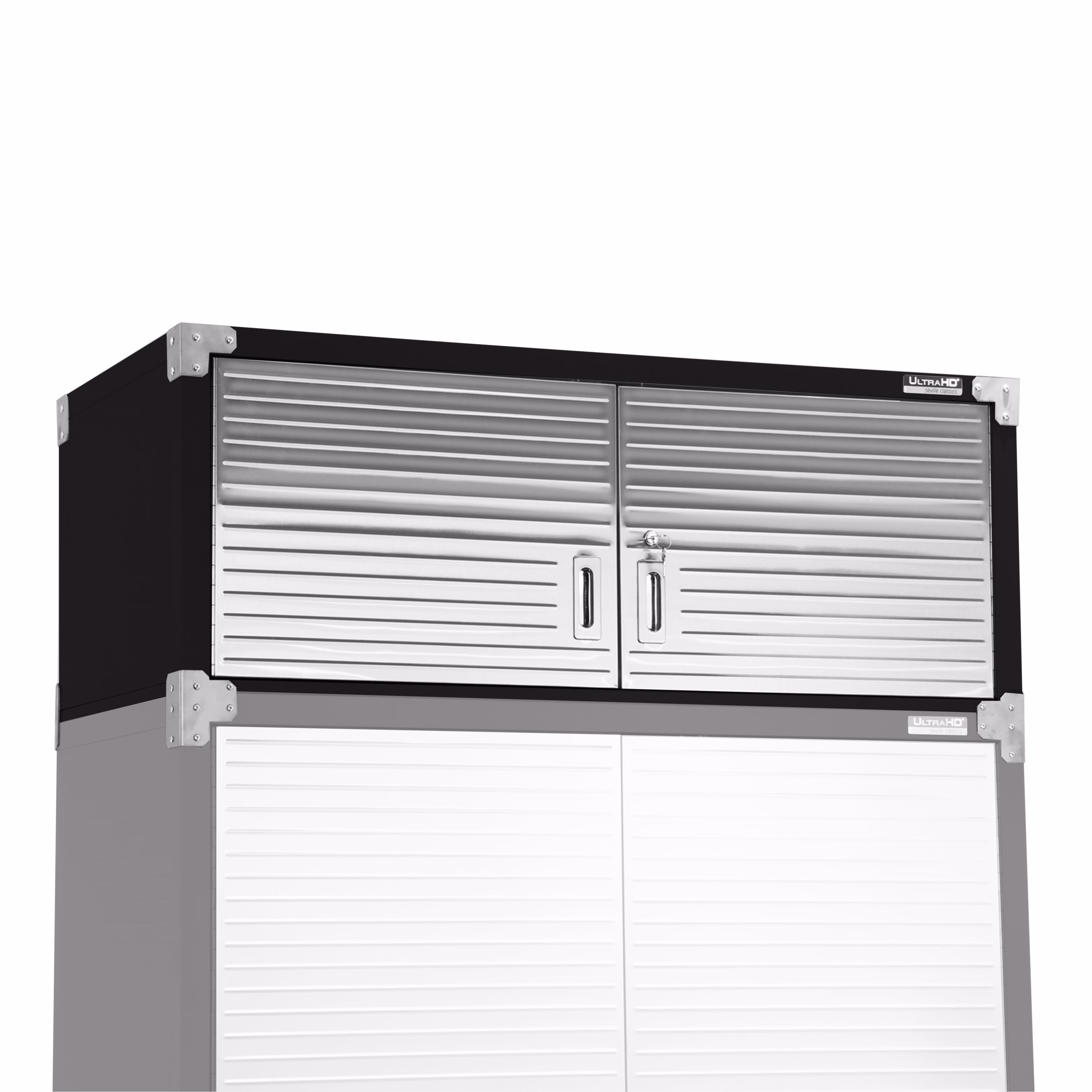 Seville Classics UltraHD Mega 2-Door Lockable Stacker Storage Cabinet, 48" W X 24" D X 18.5" H, Graphite