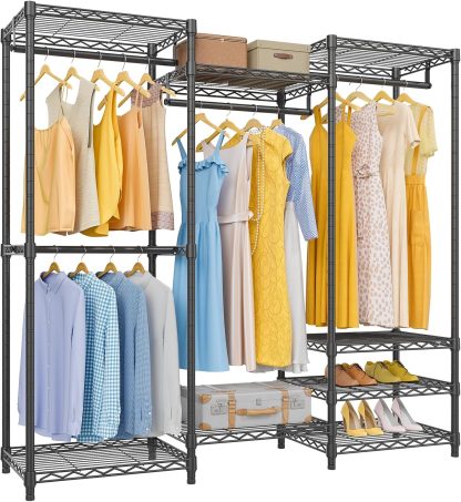 V5 Heavy Duty Clothes Rack, Freestanding Modular Closet System, Black