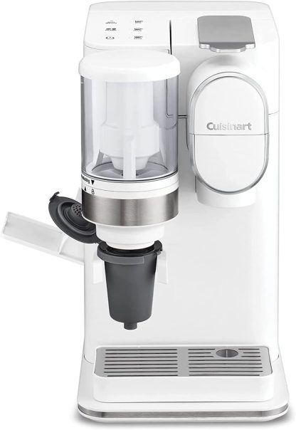 Single-Serve Coffee Maker + Coffee Grinder with 8 oz., 10 oz., and 12 oz. Serving Size, Compatible with Single-Cup Pods, 48-Ounce Removable Reservoir, Stainless Steel, DGB-2