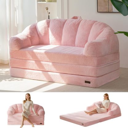 Folding Sofa Bed, 2 in 1 Convertible Sofa to Lounger