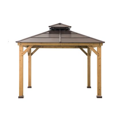 10 x 10 ft. Cedar-Framed Gazebo with Steel 2-Tier Hip Roof Hardtop
