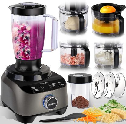 14 Cup Food Processor, 11-in-1 Food Processor and Blender Combo with Large Chute, 51 oz for Smoothies & Ice, for Chopping, Grinding, Slicing, Shredding, Purees & Dough, Dishwasher Safe
