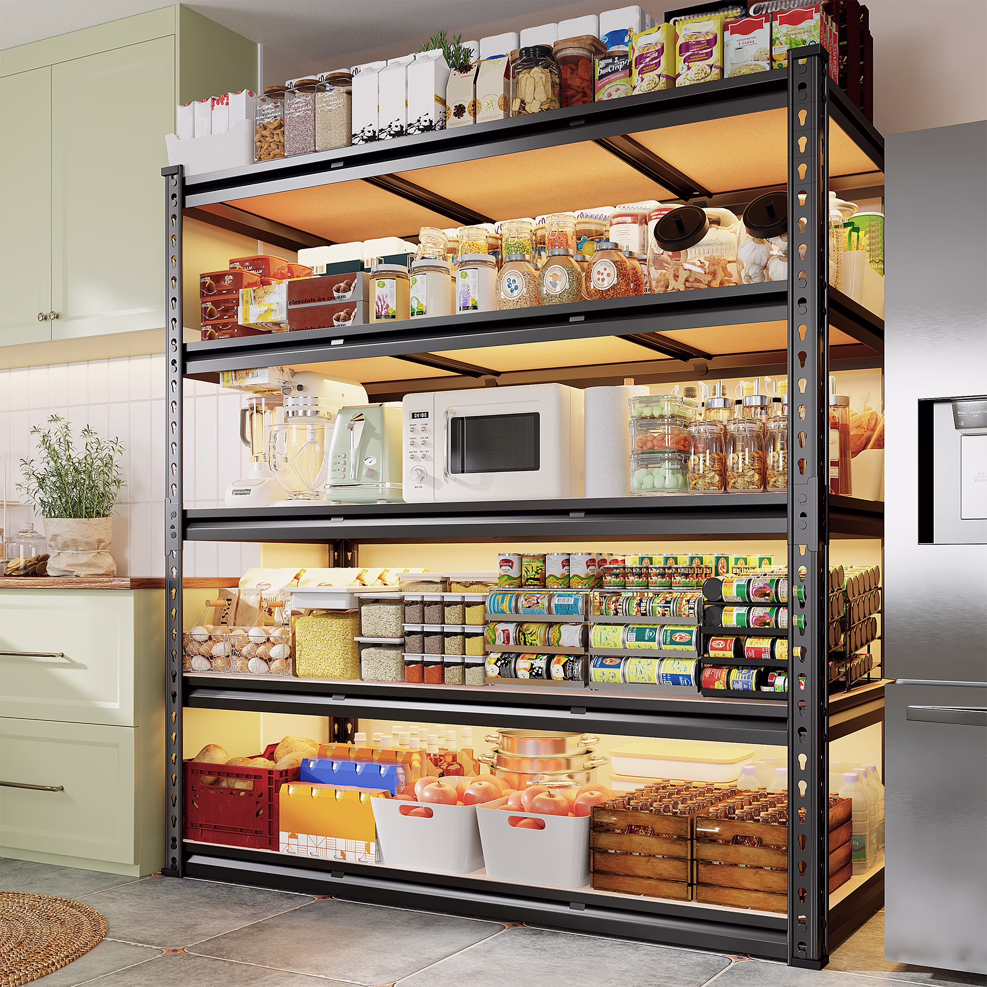 REIBII Adjustable Steel Heavy Duty Garage Storage Shelf,48"W x 24"D x 72"H,3020 LBS