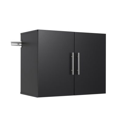 Prepac HangUps 30" Upper Wooden Garage Storage Cabinet in Black