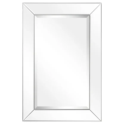 Beveled Rectangular Clear HD Wall Mirror, Bathroom Vanity and Bedroom Mirror, 3 Sizes