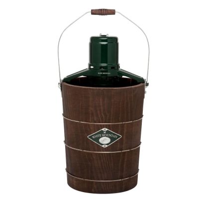 6-Quart Electric Ice Cream Maker, Green and Brown