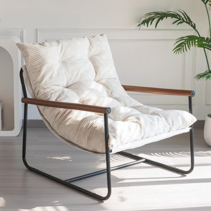 Modern Accent Chair, Comfy Living Room Chair with Metal Frame