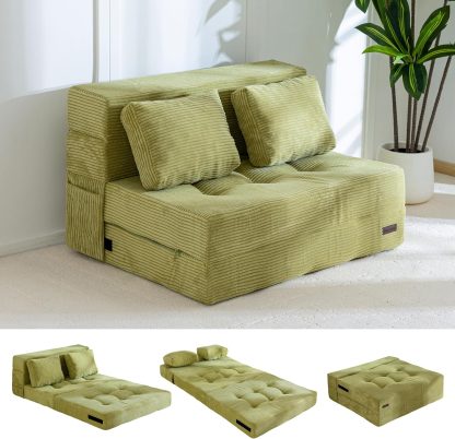 Convertible Sofa Bed, Fold Out Sofa Couch with Pillow for Adults