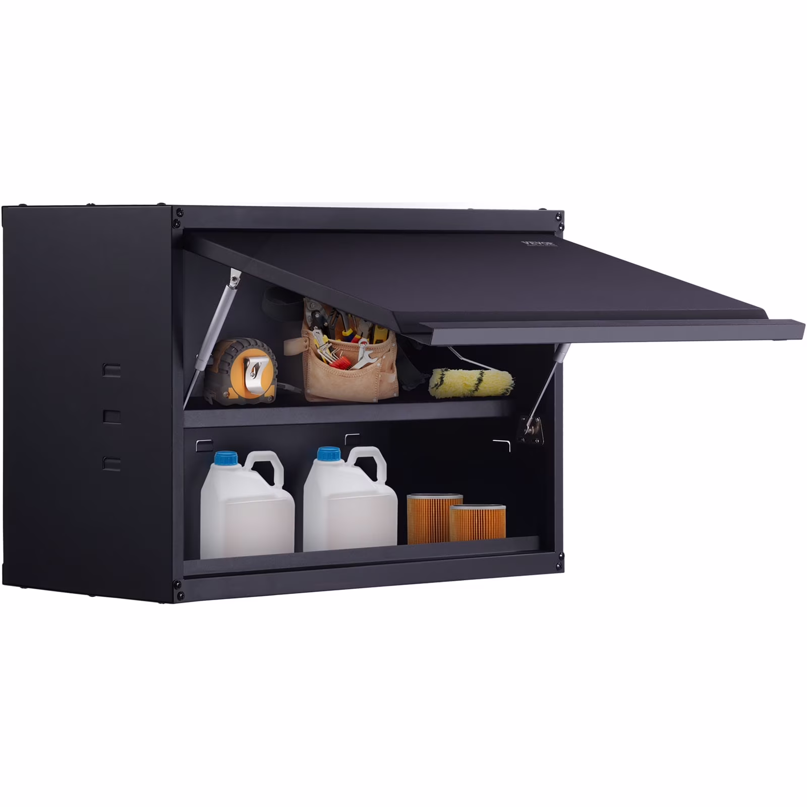 VEVOR Metal Storage Cabinet, 120lbs Load Capacity per Shelf, 20'' Tall Wall-Mounted Powder-Coating Steel Garage Cabinet with Adjustable Shelf, Press to Lock & Open Door, Perfect for Office Home