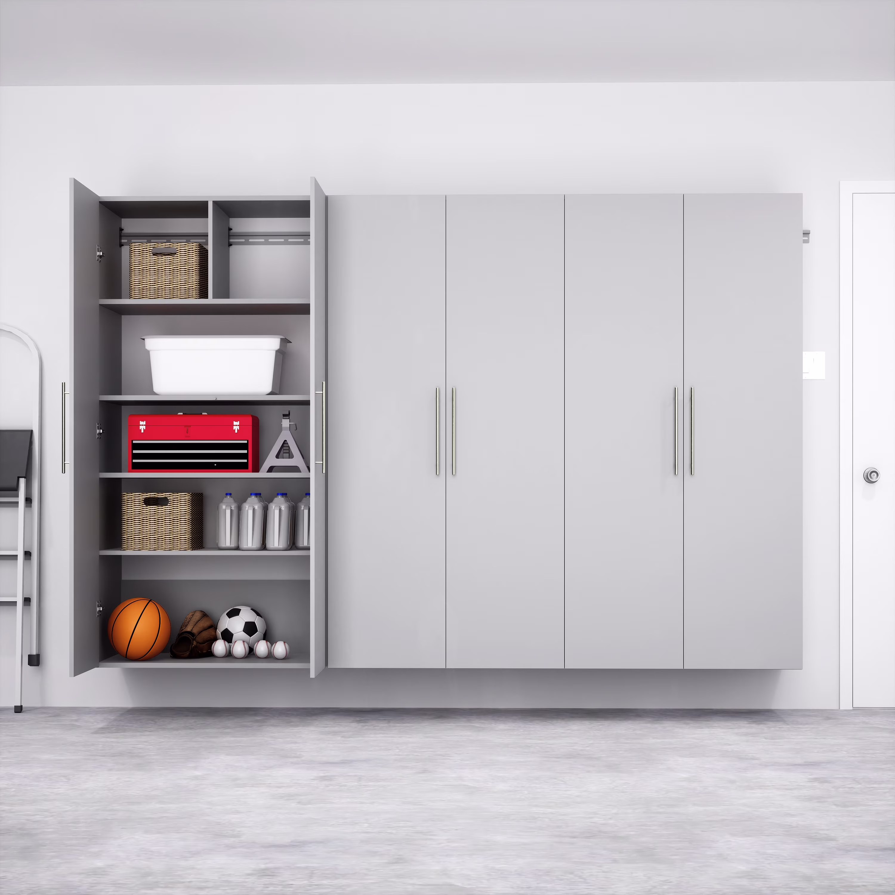 Prepac 3-Piece Extra Large HangUps Storage Cabinet Set, Light Gray