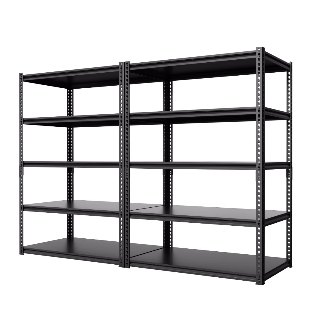 NAIZEA 2 Pack 72"H x 36"W x 18"D Garage Shelving, Heavy Duty Steel Shelving Storage Rack Shelves, 5 Tier Steel Shelf Rack Shelf Unit, 2000LB Capacity