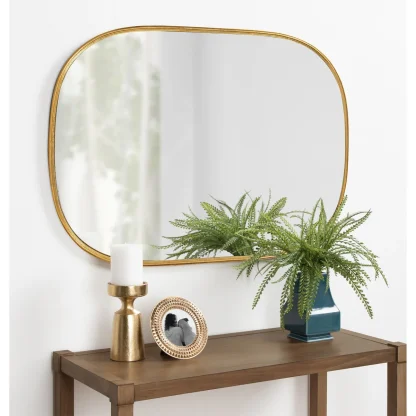 Modern Capsule Framed Wall Mirror, Decorative Oval Accent Mirror for Living Room, Bedroom and Entryway