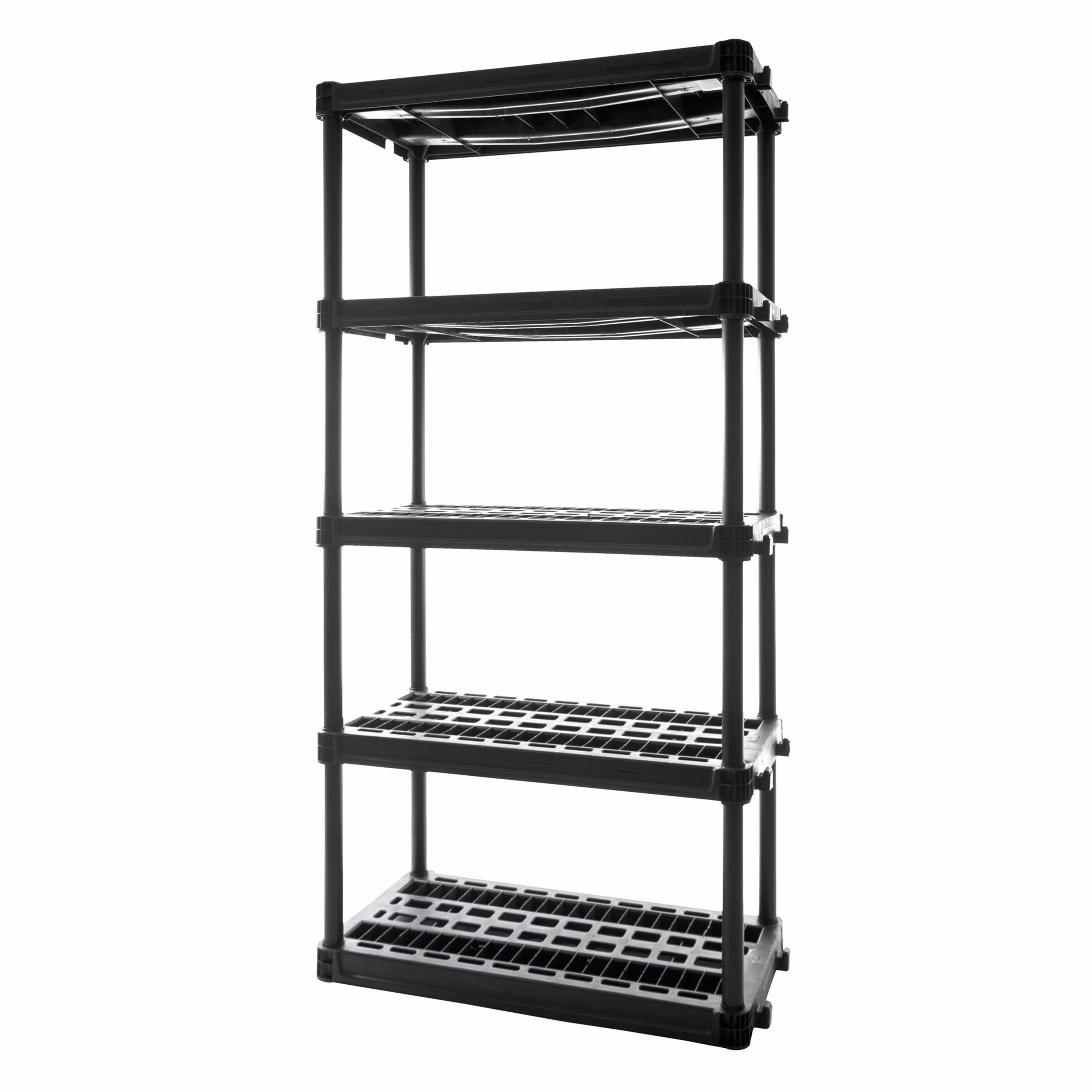 Plano 5-Shelf Heavy Duty Plastic Storage Shelves, 73- x 36- x 18-, 750lb Capacity