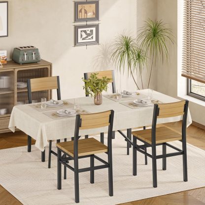 Black Dining Chairs Set of 4, Upgrade Farmhouse Kitchen Room Chair