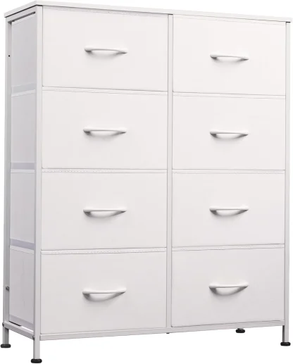 Tall Fabric Dresser with 8 Drawers, Bedroom Storage Chest and Clothing Organizer for Home and Closet