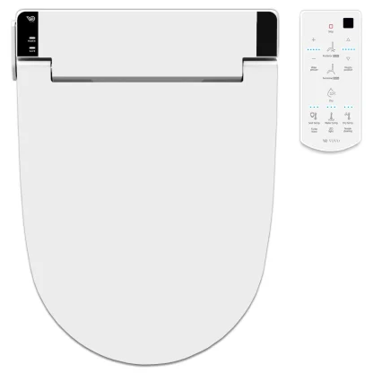 VOVO STYLEMENT VB-6000SE Electronic Bidet, Elongated, UV LED Sterilization, Heated Seat, Warm Dry and Water, Self Cleaning Full Stainless Nozzle, Made in Korea - White