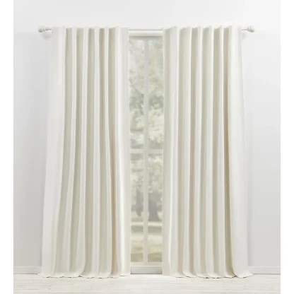 Blackout Single Curtain Panel, Back Tab and Rod Pocket Window Curtain