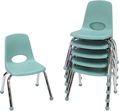 10" School Stack Chair with Swivel Glides, Purple, 6-Pack