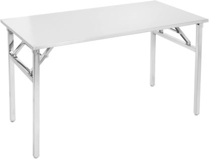 Small Stainless Steel Folding Table, Portable Camp Picnic Party Dining Table No Assembly Sturdy Small Folding Desk Kitchen Prep Table(32" x 16")
