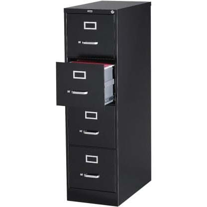 4-Drawer Lockable File Cabinet, Black