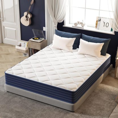 Queen Mattress, 12 Inch Queen Size Mattress with 7-Zone Hybrid Queen Bed Mattresses, Pocket Sprung with Medium Firm for Body Support & Pressure Relief - 60 * 80in
