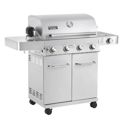 17842 Stainless Steel 4 Burner Propane Gas Grill with Rotisserie