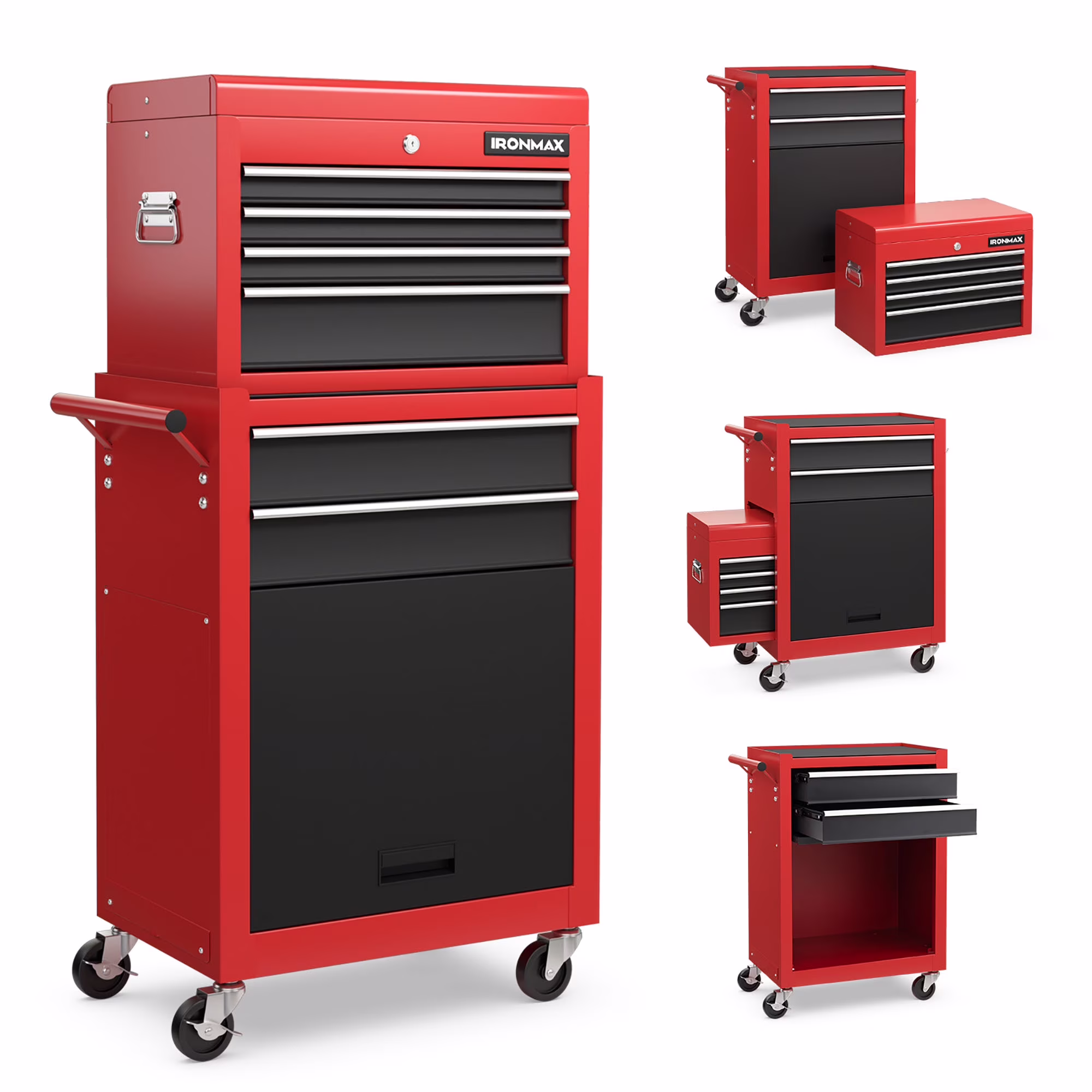 Gymax 6-Drawer Rolling Tool Chest Lockable Tool Box and Storage Cabinet Garage Workshop