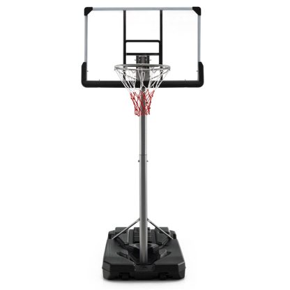 Portable Outdoor Basketball Hoop, Adjustable 64-79 Inch Height, 44-Inch Backboard with Wheeled Fillable Base