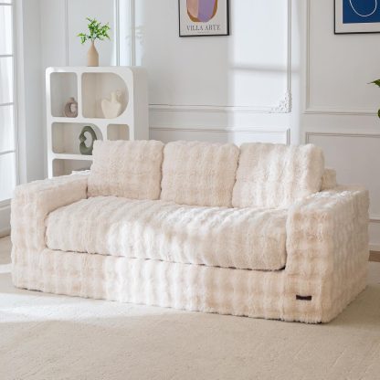 Loveseat Sofa Couch, Upholstered Bean Bag Chair Cloud Seat