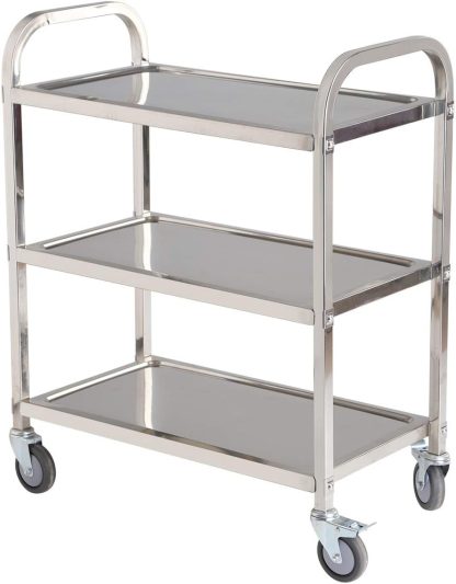 Heavy Duty Stainless Steel Utility Cart, 33.5 * 17.4 * 35.4' L*W*H