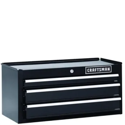 26 Inch 3-drawer Heavy-duty Ball Bearing Middle Chest Black