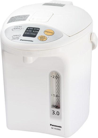 Electric Thermo Pot Hot Water Boiler Dispenser NC-EG4000, Slow-Drip Mode for Coffee, Ideal for Tea, Hot Cocoa, Soups and Baby Food, Four Temperature Settings, 4.2 Quarts (4.0L), 700W, White
