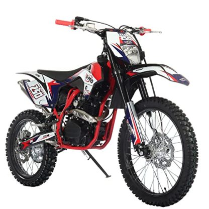 250cc Dirt Bike with LED Light Zongshen Engine Pit Bike Gas Dirt Bikes Adult Pitbike, Big 21"/18" Wheels!