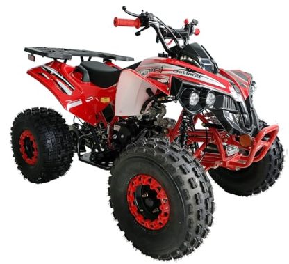 Upgraded 125cc ATV Sports Quad Youth Utility Style 125cc Fully Automatic with Reverse Gas 4 Wheeler Outlander ATVs Quads Big 19/18 inches Tires (Red)