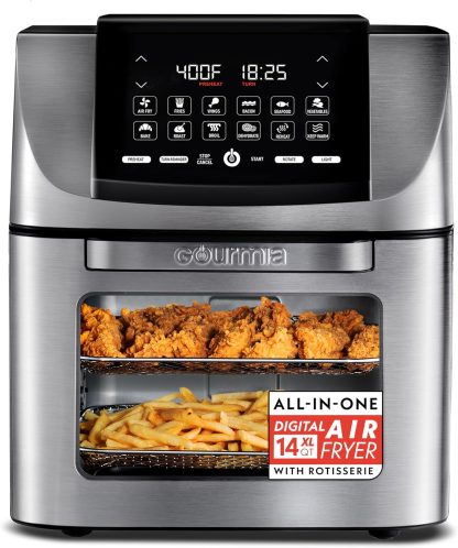 Air Fryer - 14 Qt Rotisserie Oven with Window, Stainless Steel