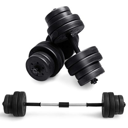 Adjustable Dumbbell Pair – 66LBS Total Weight Set with Barbell