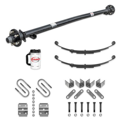 3,500 lb Idler Trailer Axle Kit – Full Suspension Running Gear Kit – 73” Hub Face / 58” Spring Center – 5 on 4.5 Bolt Pattern