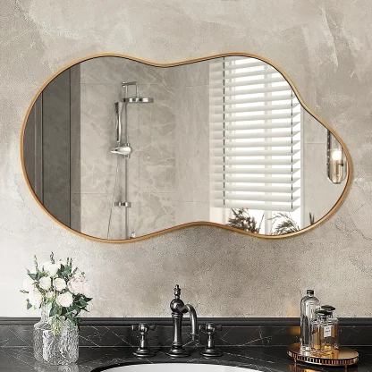 Asymmetrical Irregular Wall Mirror, Modern Decorative Accent Mirror for Living Room, Bedroom and Entryway