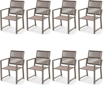 Outdoor HDPE Patio Dining Chairs ，400Lbs，Black，Set of 2