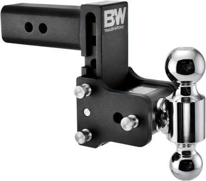 Adjustable Trailer Hitch Ball Mount, Tow and Stow Towing Hitch with Adjustable Height