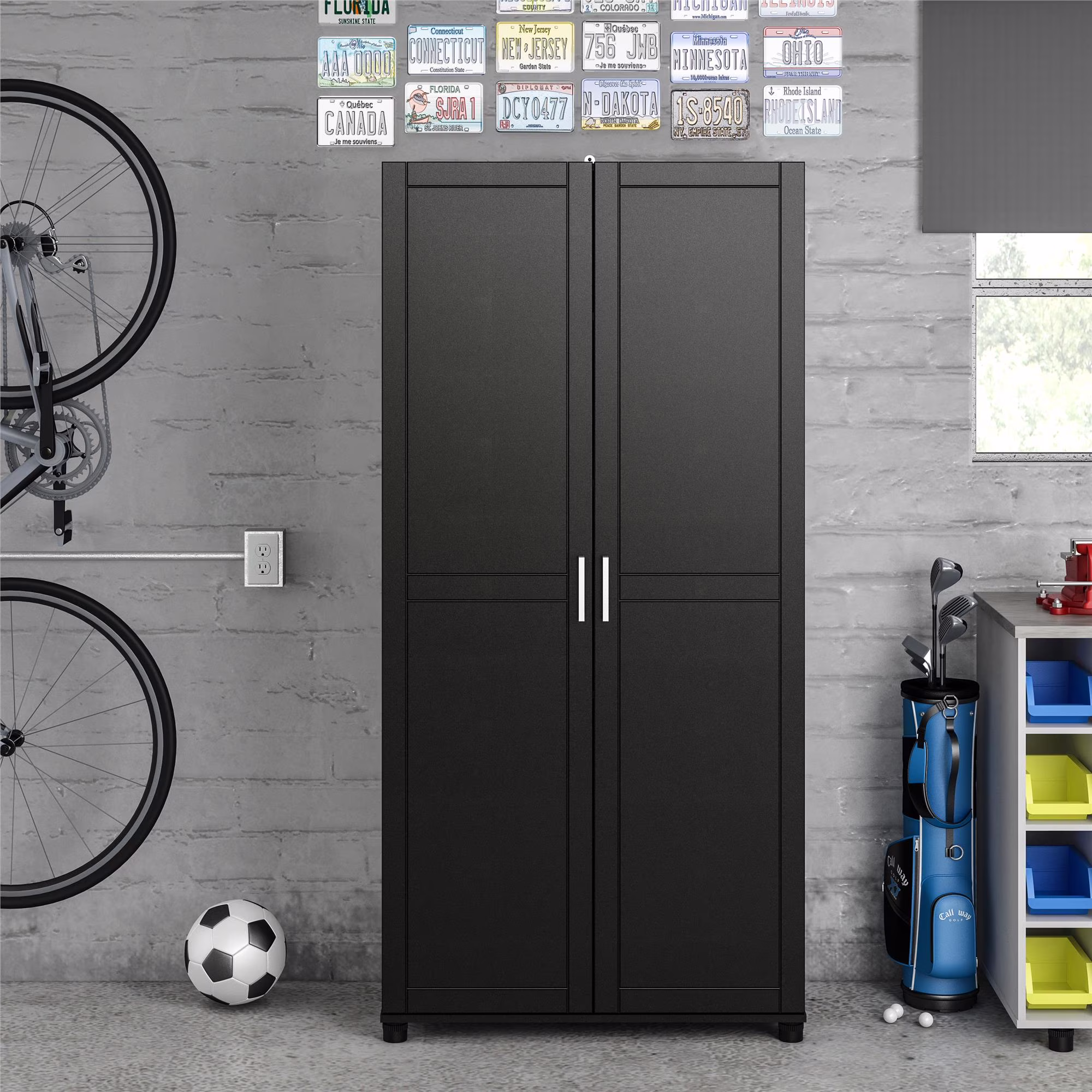 Callahan 36" Utility Storage Cabinet, Black