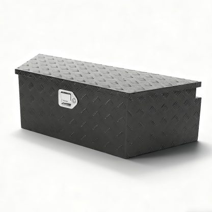 39 inch Trailer Tongue Box,Aluminum Trailer Tool Box for Storage,Trailer Box w/Lock and Keys,Heavy Duty Waterproof Black Box - 39 X 15 X 12 inch