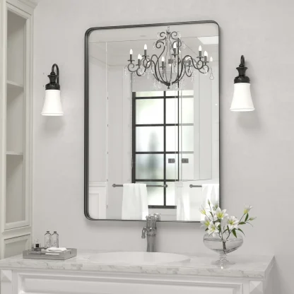 Wall Mirror Vanity Mirror, Bathroom Mirror with Rounded Corners, 1 Piece