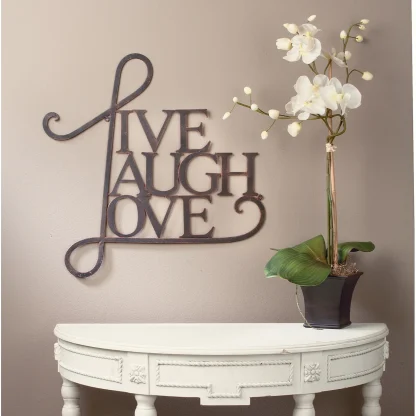Live Laugh Love Wall Decor, Inspirational Metal Wall Art Sign for Living Room, Bedroom and Home Decoration