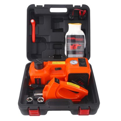 Electric Car Jack Set 5 Ton Hydraulic Jack Car Lift Floor Jack with Integrated Tire Pump and Impact Wrench for Sedans SUV MPV Sedan Truck Change Tires Garage Repair