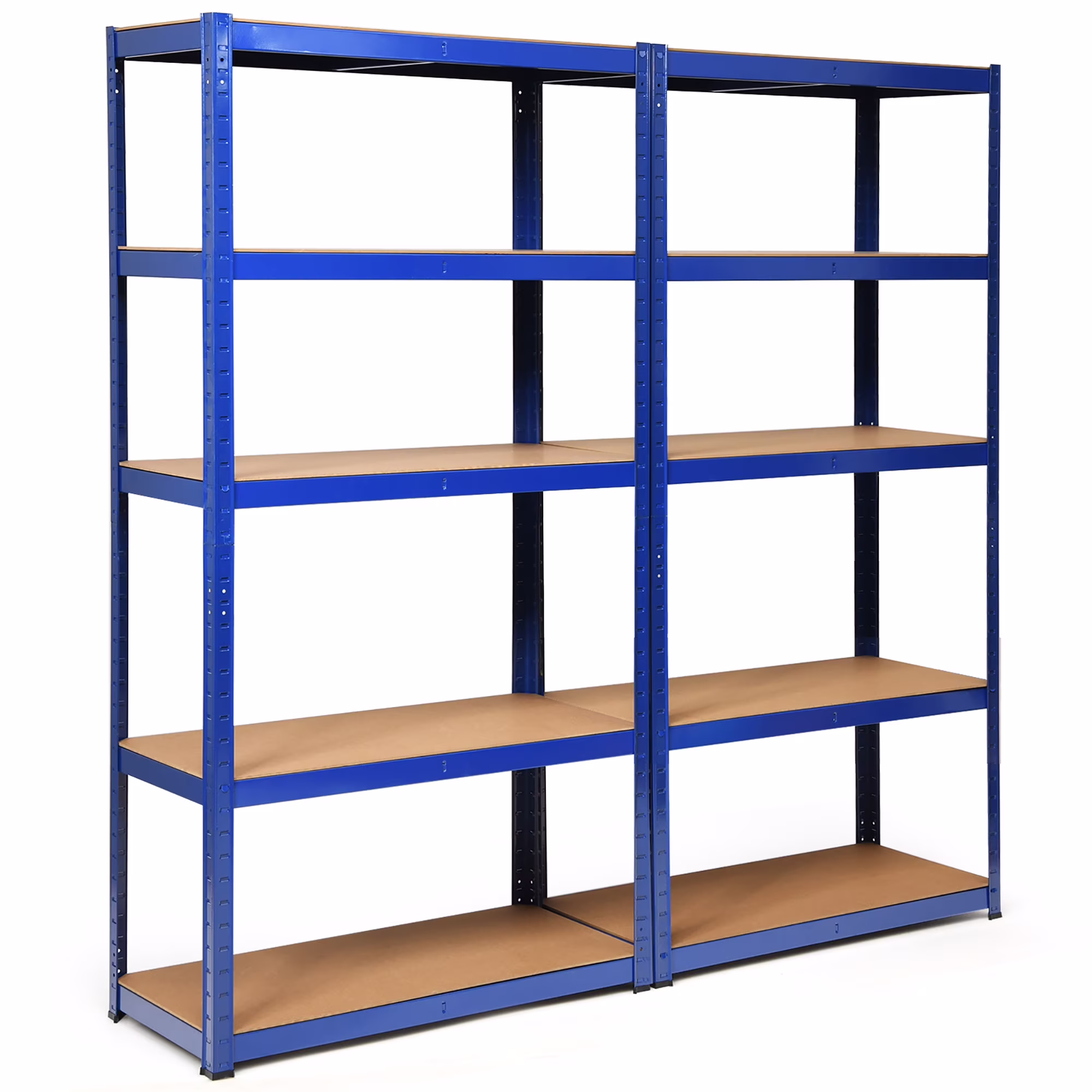 Costway 2PCS 72'' Heavy Duty Storage Shelf Steel Metal Garage Rack 5 Level Adjustable Blue