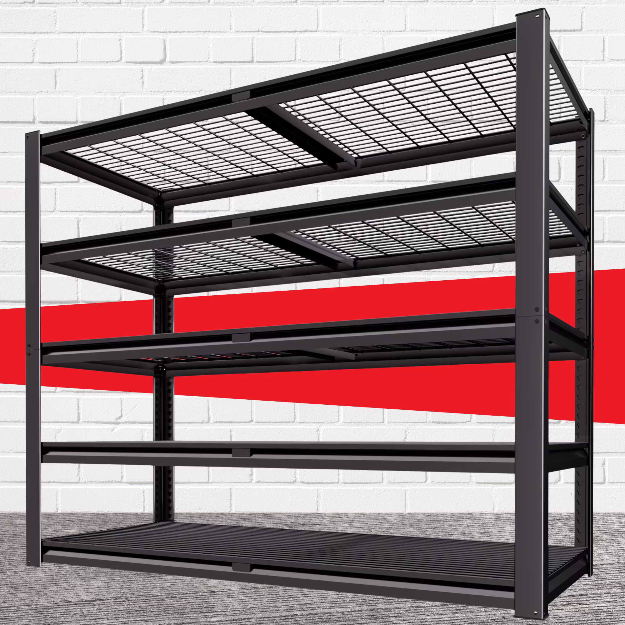 Prilinex 2500LBS Metal Storage Shelves Wire Shelving Unit Garage Storage Rack 47"W x 18"D x 72"H Heavy Duty Industrial Shelving