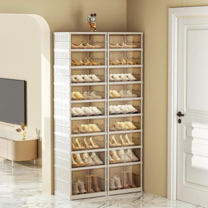 Collapsible Shoe Rack Organizer, 9 Tiers, 36 Pairs, 34.2" Wide