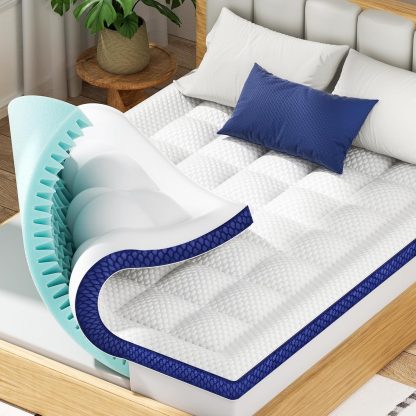 Dual Layer King Size Memory Foam Mattress Topper